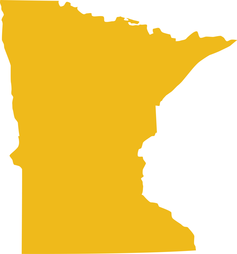 Image of a map of the State of Minnesota representing Triton's coverage if you need a State of Minnesota criminal records search.